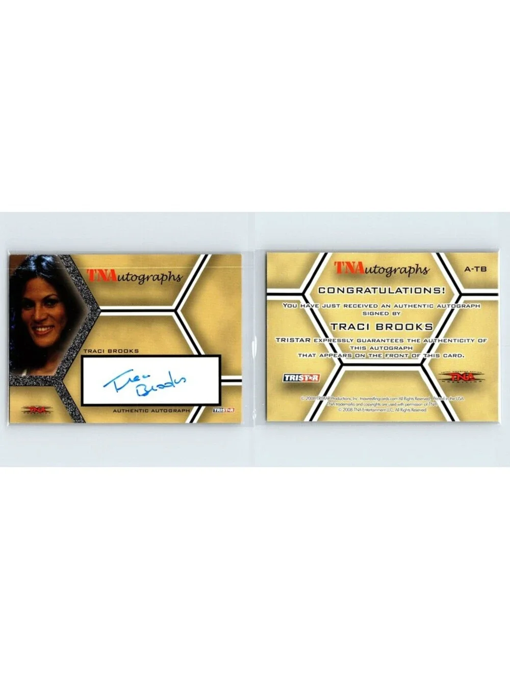 2008 TRISTAR TNA Impact Traci Brooks #A-TB TNA Autographs